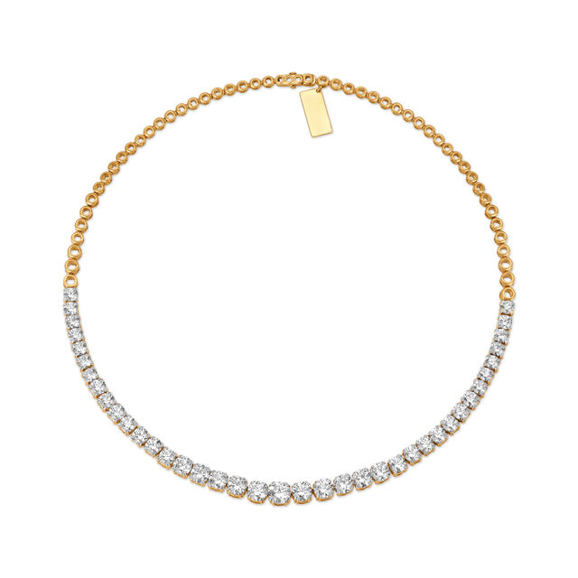 Classic Gold and Cubic Zirconia Necklace 
