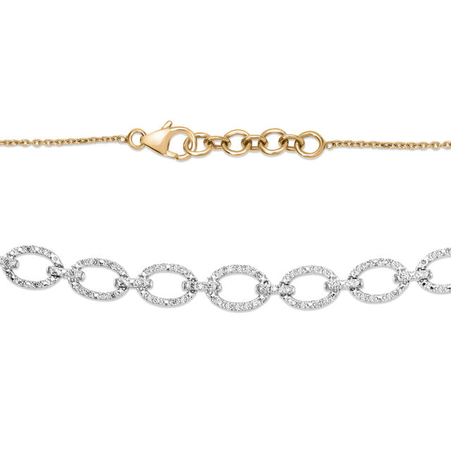 14 KT Yellow Gold Chain Link Diamond Bracelet 5