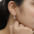 18 KT Rose Gold Majestic Diamond Drop Earrings,,hi-res 3