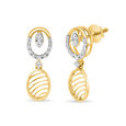 18 KTOval Yellow Gold and Diamond Drop Earrings 2