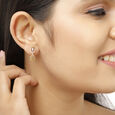 18 KTOval Yellow Gold and Diamond Drop Earrings 3