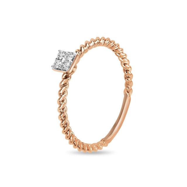 18 KT Rose Gold Charming Diamond Ring 