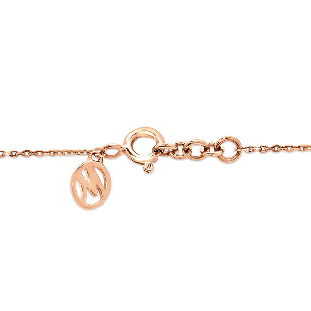 18 KTRose Gold Oval Lattice Diamond Pendant With Chain 4