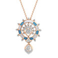 18 KT Rose Gold Compass Diamond Pendant With Chain,,hi-res 2