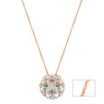 18 KTRose Gold Ornate Flower Diamond Pendant With Chain 