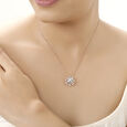 18 KTRose Gold Ornate Flower Diamond Pendant With Chain 3
