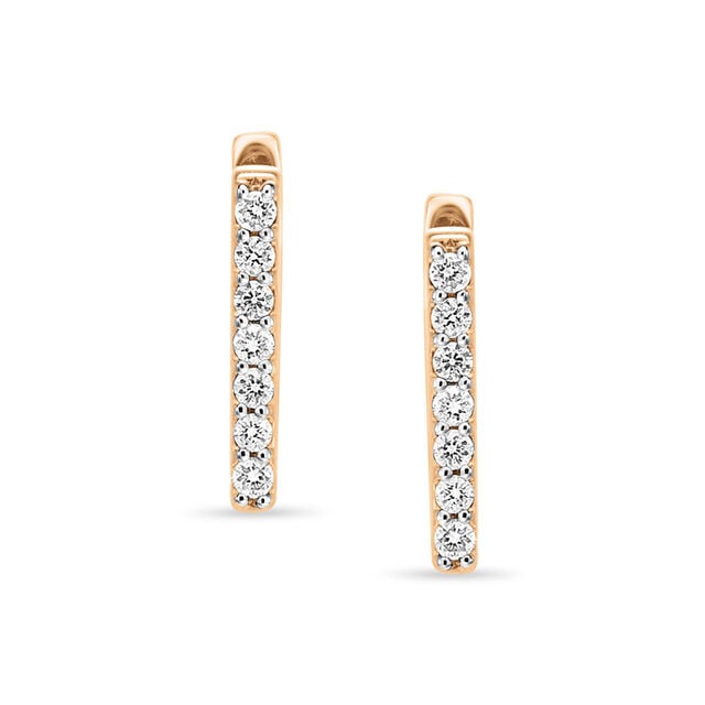 18 KT Distinguished Diamond Hoop Earrings 
