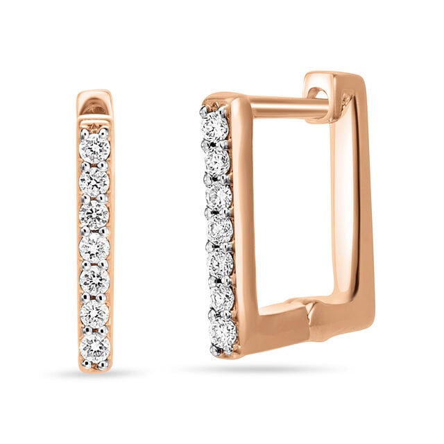 18 KT Distinguished Diamond Hoop Earrings 2