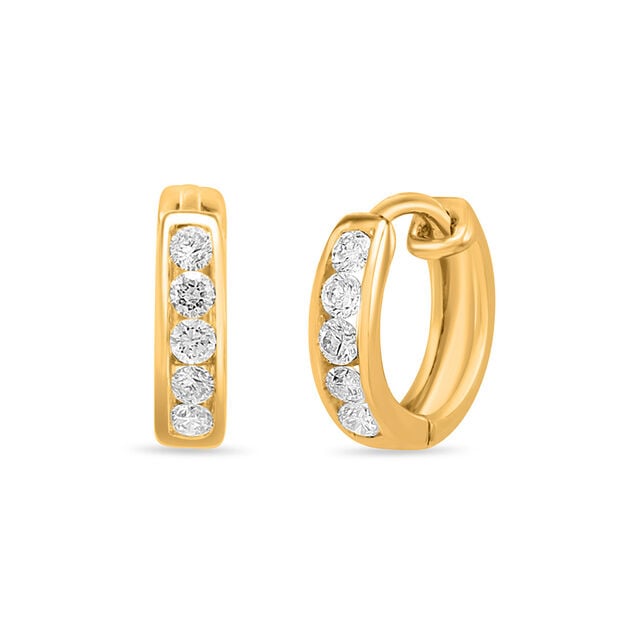 18 KT Modest Diamond Hoop Earrings 2