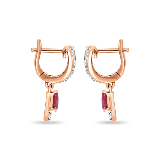 18 KT Brillant Diamond Hoop Earrings/Second Stud,,hi-res 