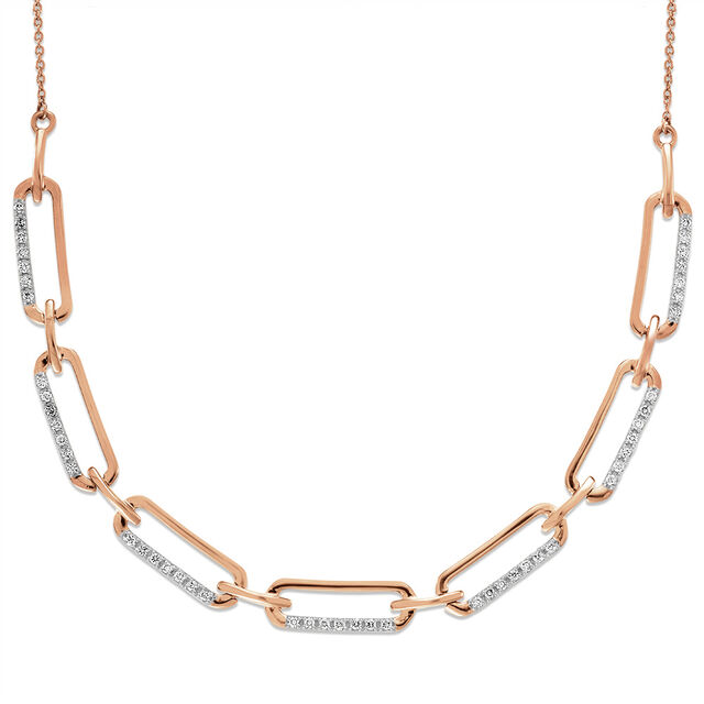 18 KT Rose Gold Charm Layered Diamond Necklace 2