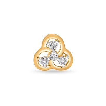 18 KT Yellow Gold Diamond nose pin