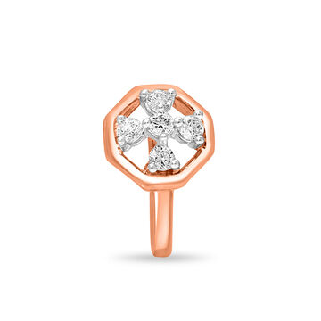 18 KT Rose Gold Minimalistic Diamond Nose Pin