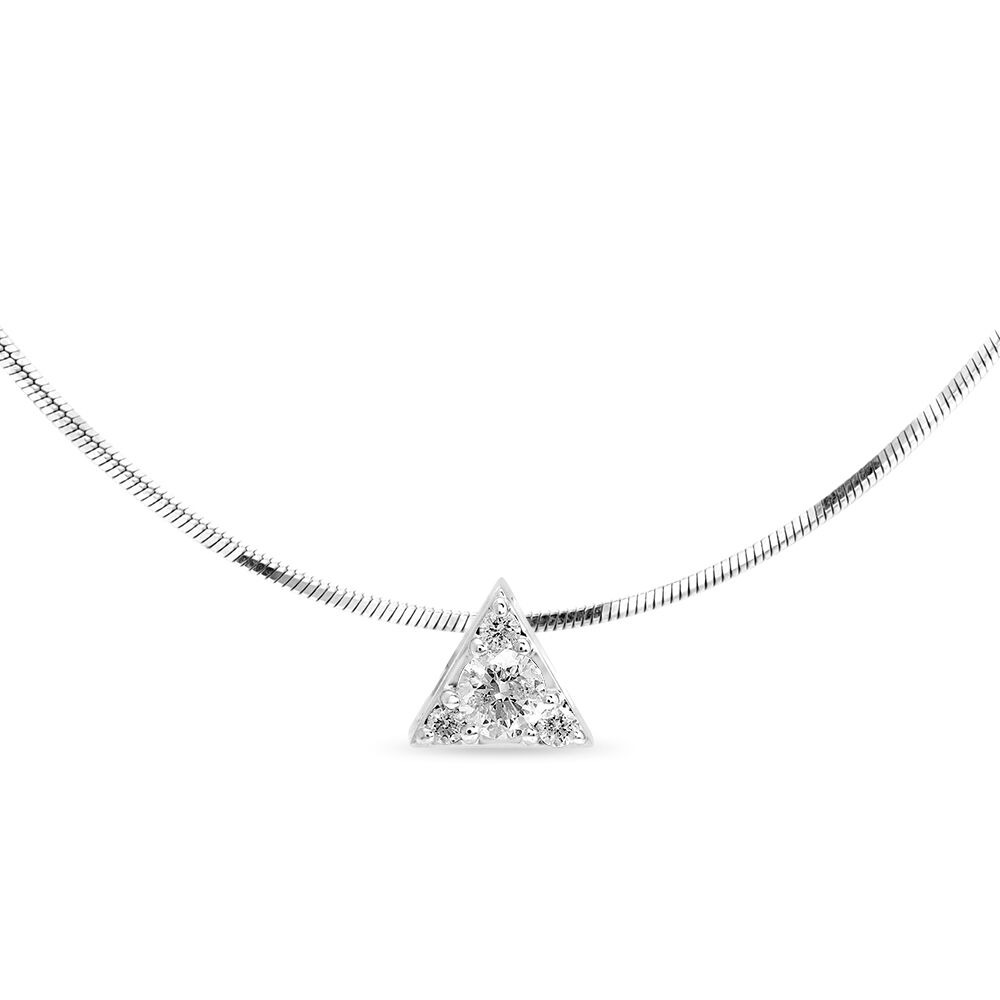 Buy 18 KT White Gold Triangle Diamond Pendant at Best Price Tanishq UAE