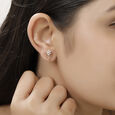 18 KT Rose Gold Triangular Diamond Stud Earrings,,hi-res 3