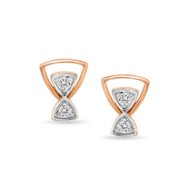 18 KT Rose Gold Millenia Diamond Stud Earrings,,hi-res 