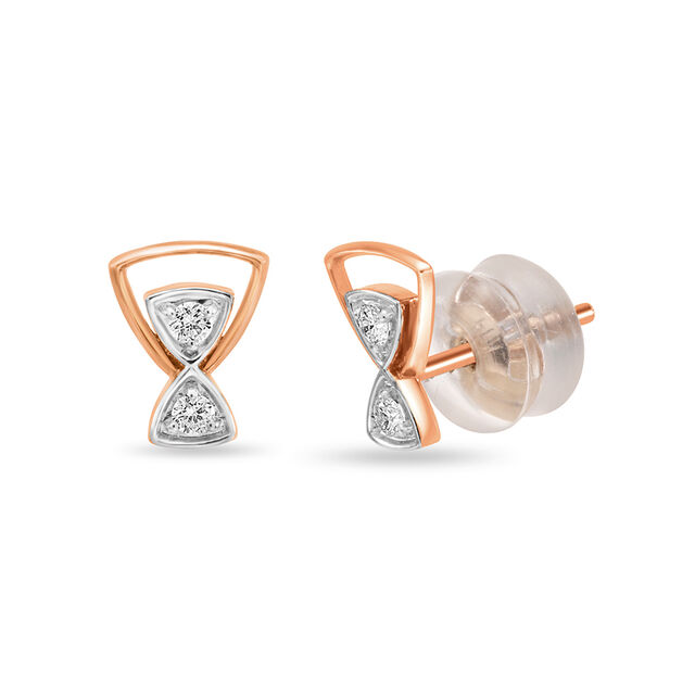 18 KT Rose Gold Millenia Diamond Stud Earrings,,hi-res 2
