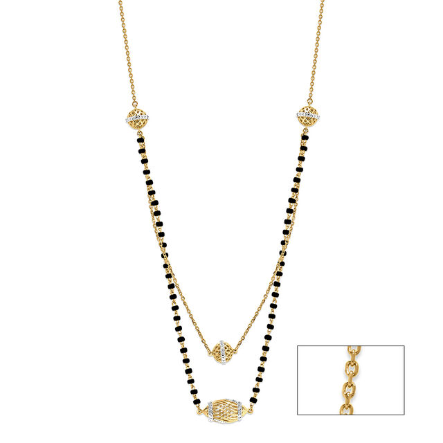 18 KT Yellow Gold Two Layered Mangalsutra 