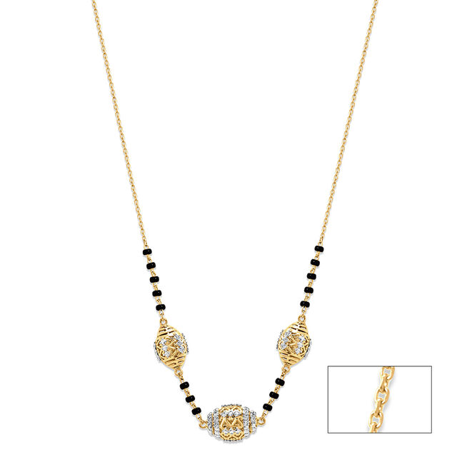 18 KT Elliptical Beaded Mangalsutra 