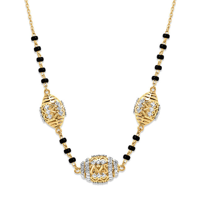 18 KT Elliptical Beaded Mangalsutra 2