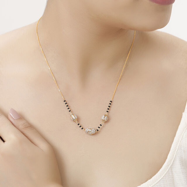 18 KT Elliptical Beaded Mangalsutra 3