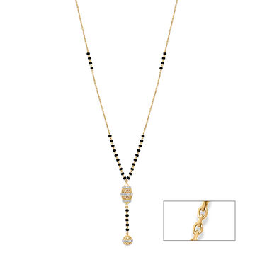 18 KT Yellow Gold Contemporary Dangling Mangalsutra