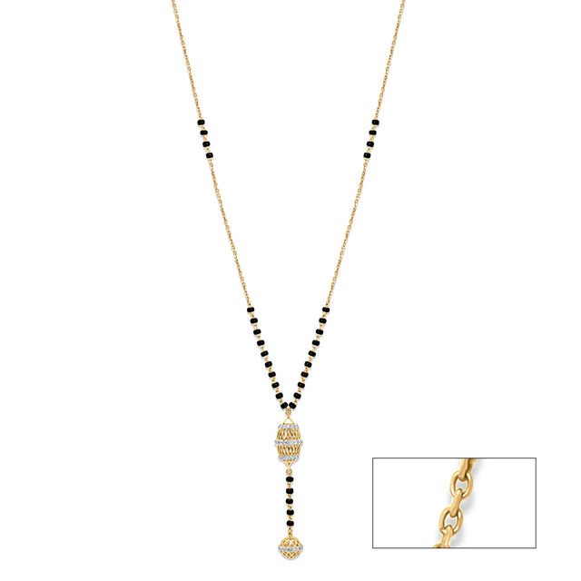 18 KT Yellow Gold Contemporary Dangling Mangalsutra 