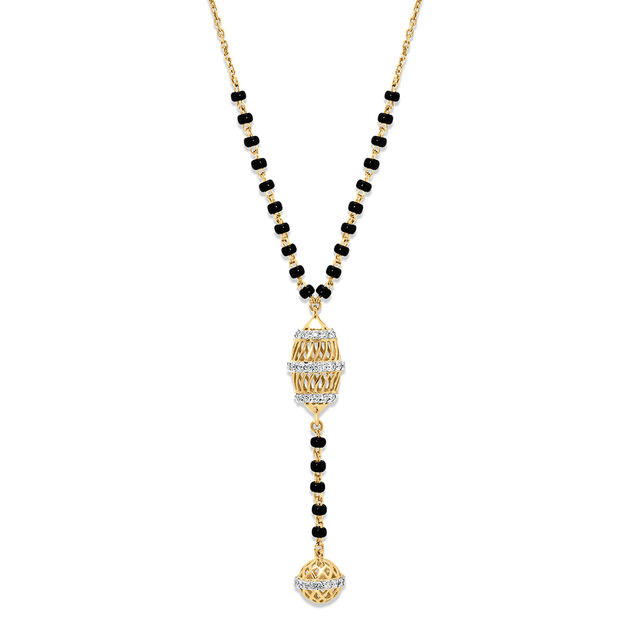 18 KT Yellow Gold Contemporary Dangling Mangalsutra 2