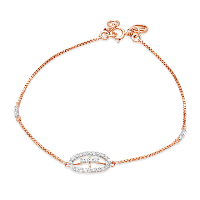 18Kt Rose Gold Unique Oval Diamond Bracelet,,hi-res 2