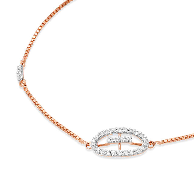 18Kt Rose Gold Unique Oval Diamond Bracelet,,hi-res 3