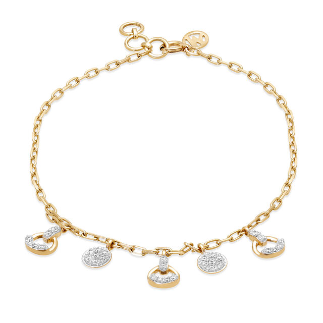 18Kt Yellow Gold Sparkling Wheels Diamond Bracelet 2