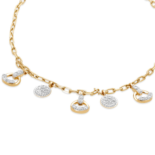 18Kt Yellow Gold Sparkling Wheels Diamond Bracelet 3