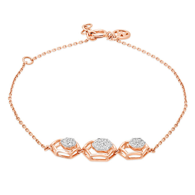 18Kt Rose Gold Hex Appeal Diamond Bracelet,,hi-res 2