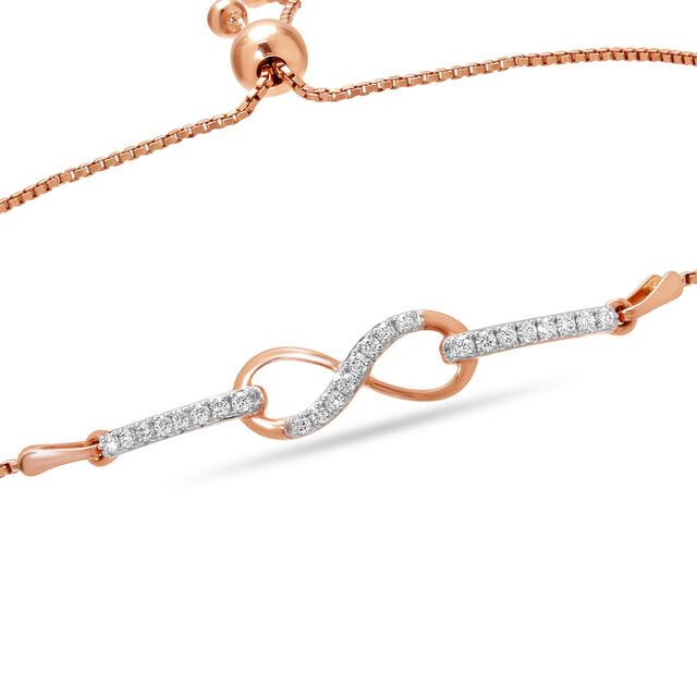 18Kt Rose Gold Pretty Infinity Diamond Bracelet 3