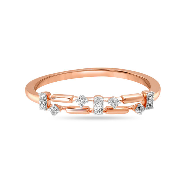 18KT Rose Gold Timeless Minimalism Diamond Finger Ring 