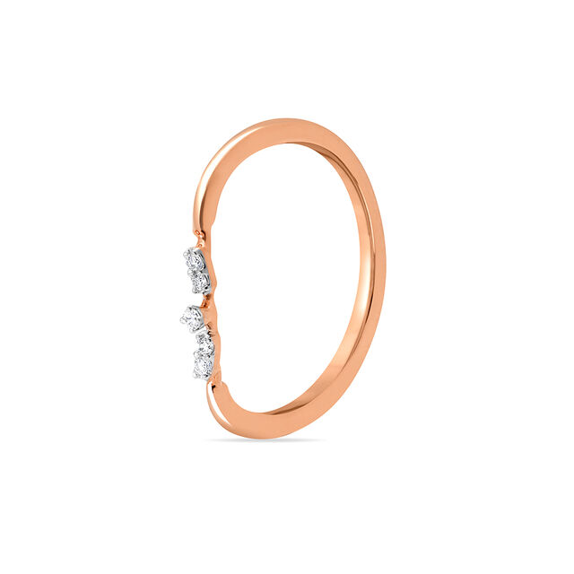 18KT Rose Gold Sparking Band Diamond Ring