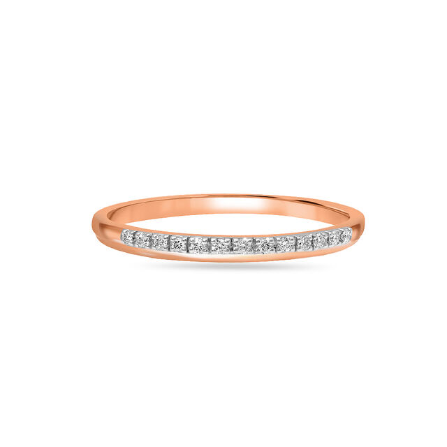 18KT Rose Gold Sophisticated Shine Diamond Finger Ring 