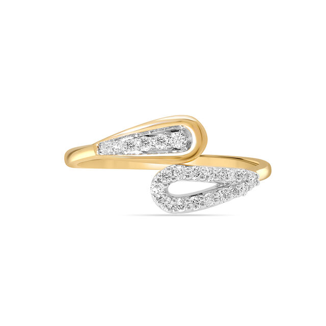 18KT Yellow Gold Shimmering Rivulet Diamond Finger Ring