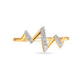 18KT Yellow Gold Wandering Lines Diamond Finger Ring 2