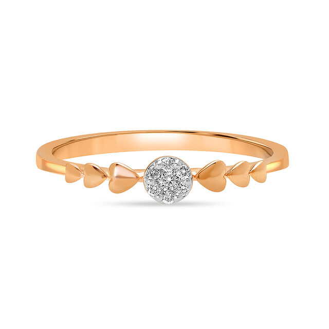 18KT Rose Gold The Heart's Desire Diamond Finger Ring