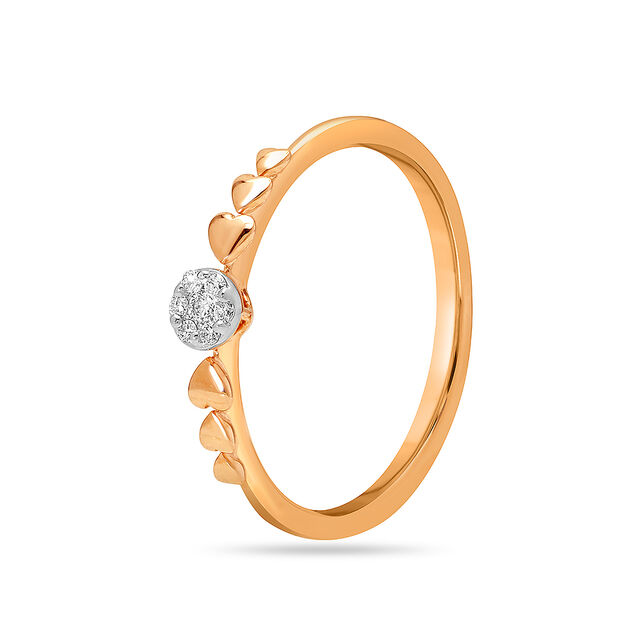 18KT Rose Gold The Heart's Desire Diamond Finger Ring
