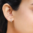 18KT Yellow Gold Dotted Delight Diamond Hoop Earring 