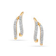 18KT Yellow Gold Dotted Delight Diamond Hoop Earring 2
