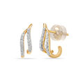 18KT Yellow Gold Dotted Delight Diamond Hoop Earring 4