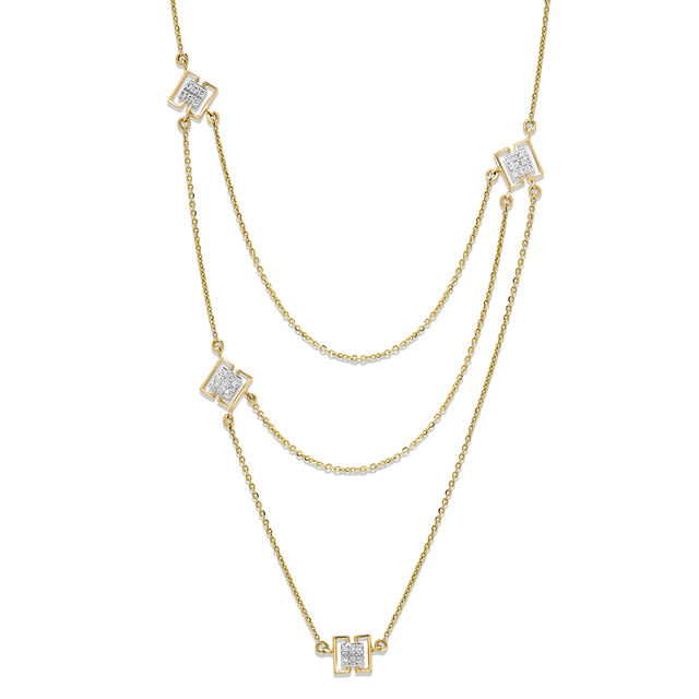 18KT Yellow Gold Abstract delight Diamond Necklace,,hi-res 3