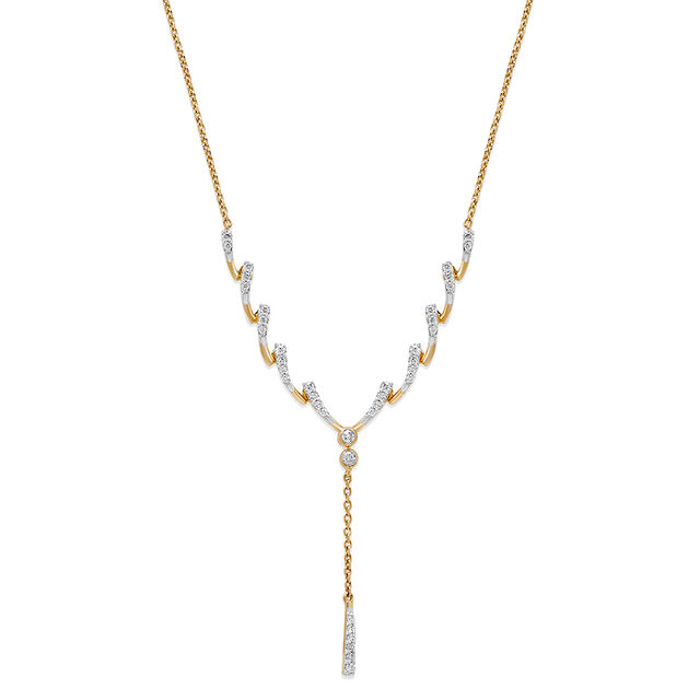 18KT Yellow Gold Dotted Dreamscape Diamond Necklace,,hi-res 3