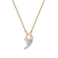 18KT Yellow Gold Dual Curves Diamond Necklace,,hi-res 3