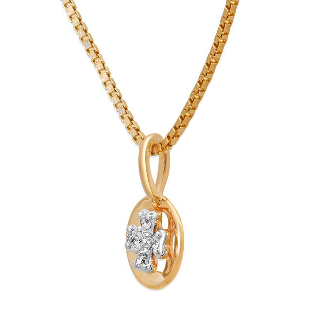 18KT Yellow Gold Clover Blossom Diamond Pendant 4