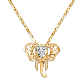 18KT Yellow Gold Lucky Trunk Diamond Pendant