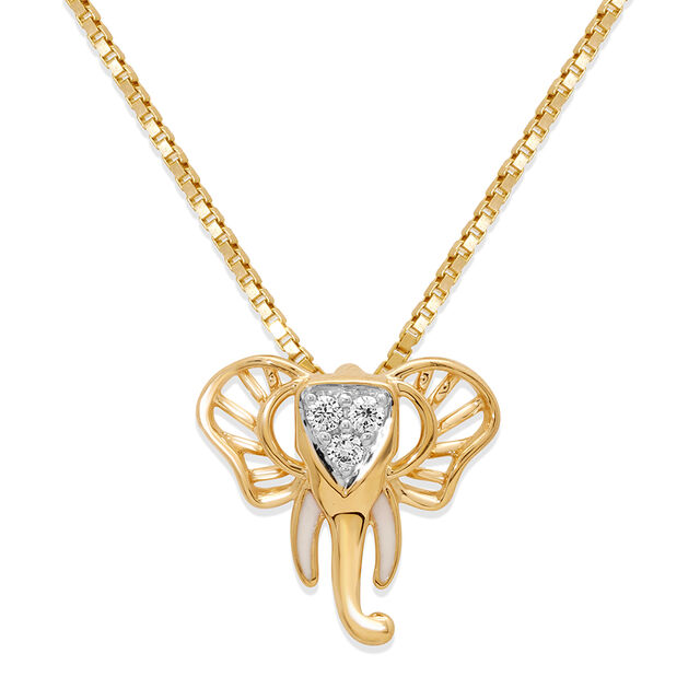 18KT Yellow Gold Lucky Trunk Diamond Pendant,,hi-res 